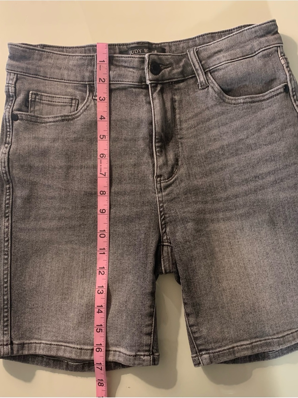 Judy Blue Grey Denim Shorts with Subtle Fade